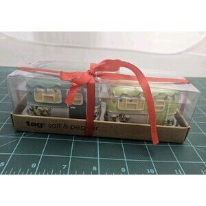 Travel Trailer RV Retro "Happy Camper" Christmas Salt & Pepper Shakers by TAG